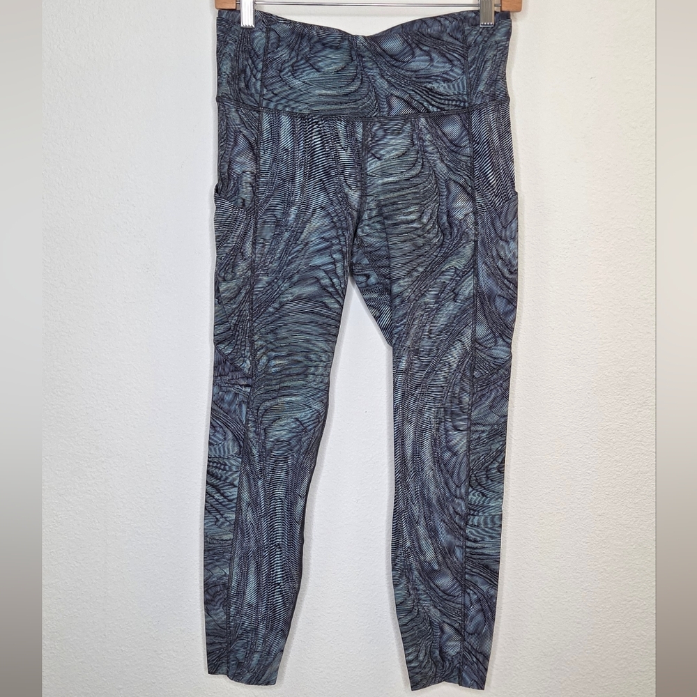 Lululemon Fast & Free High-Rise Leggings Dimensional Icing Blue Multi Pattern- 8 - Picture 5 of 16